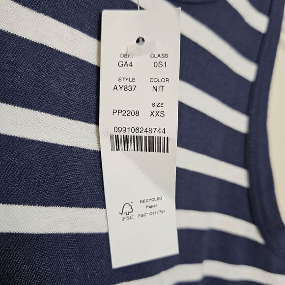 J. Crew Mini Cutaway Sleeveless Striped Dress Style AY837 NWT Women's Blue and W - Picture 2 of 5